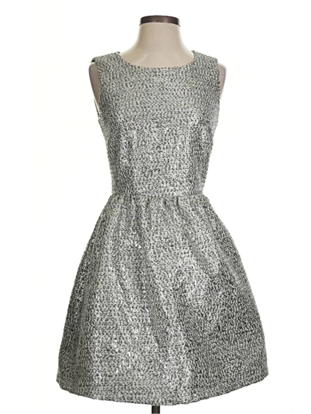 JB by Julie Brown Silver Sleeveless Fit-and-Flare A-line Mini Dress | S | NWT